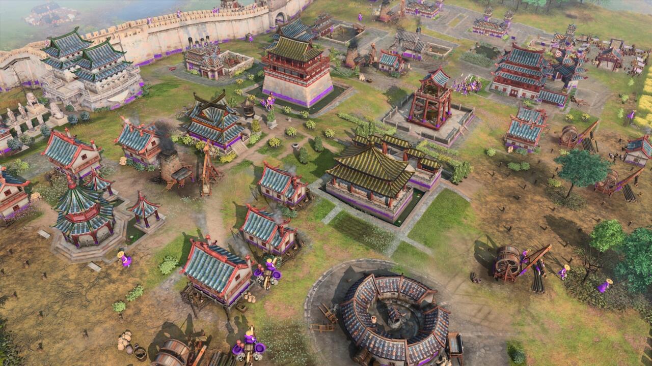 صحنه نبرد بین نیروهای قرون وسطایی در بازی استراتژی هم‌زمان Age of Empires IV