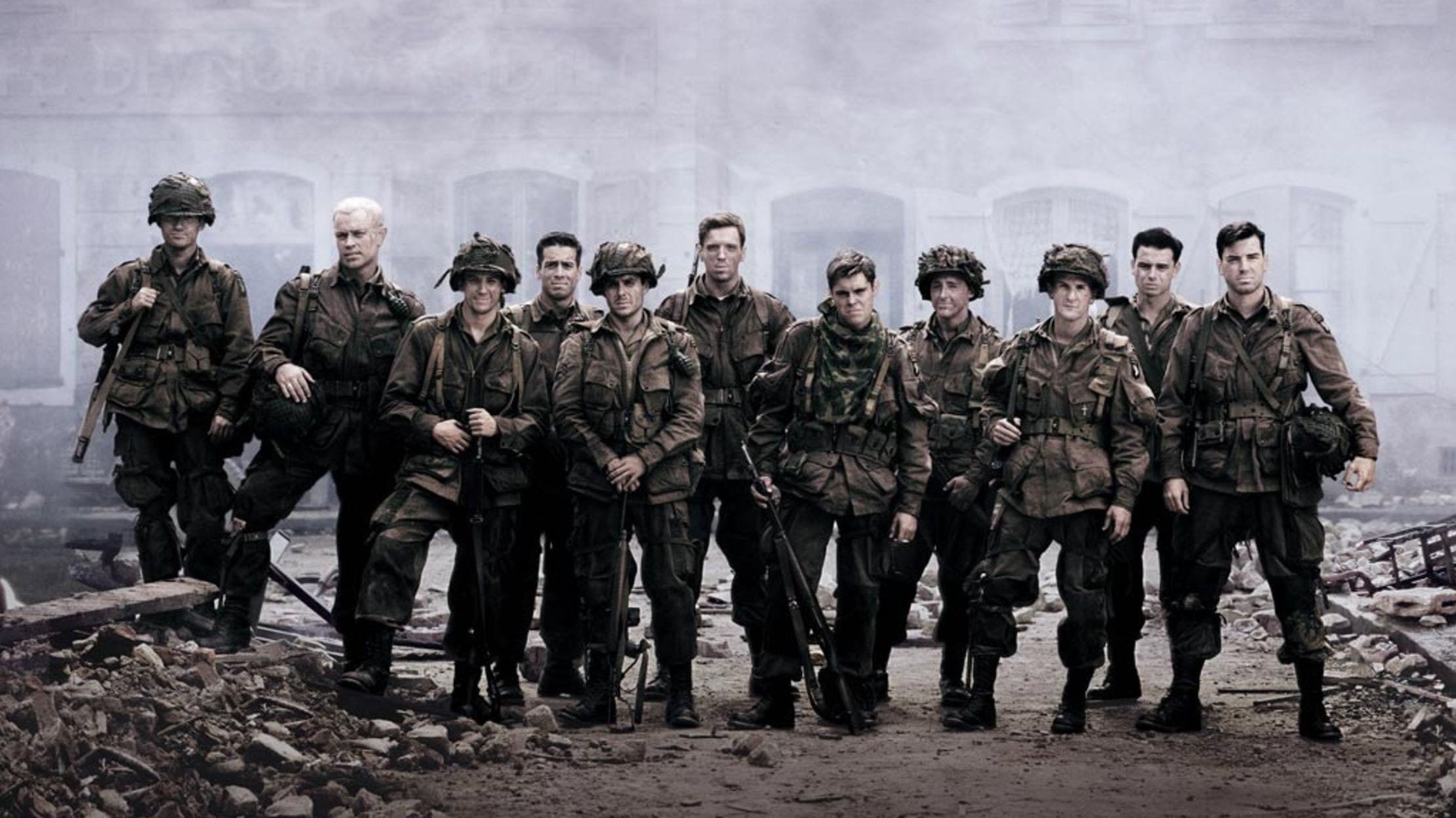 پوستر مینی سریال جوخه برادران (Band of Brothers) با تصویر سربازان