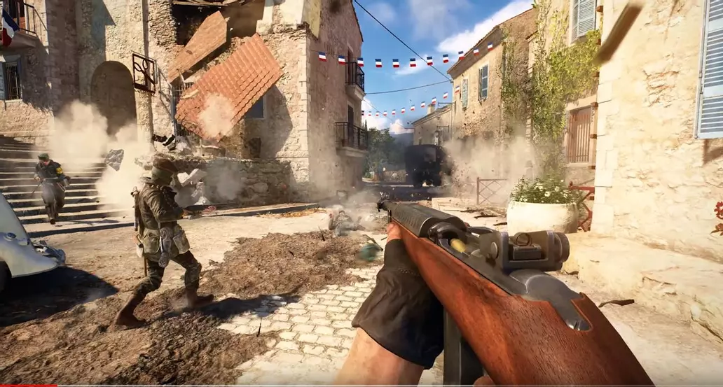 صحنه‌ای از نبرد در بخش چندنفره بازی Battlefield V