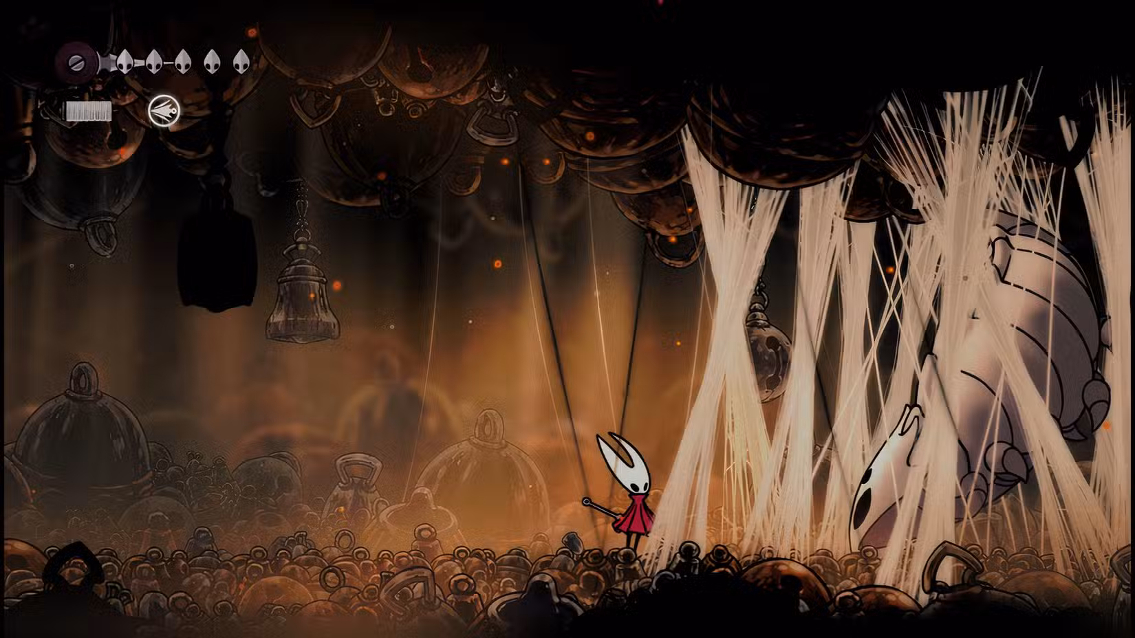 ورود Bell Beast که در تارها گیر کرده و مسیر را بسته است