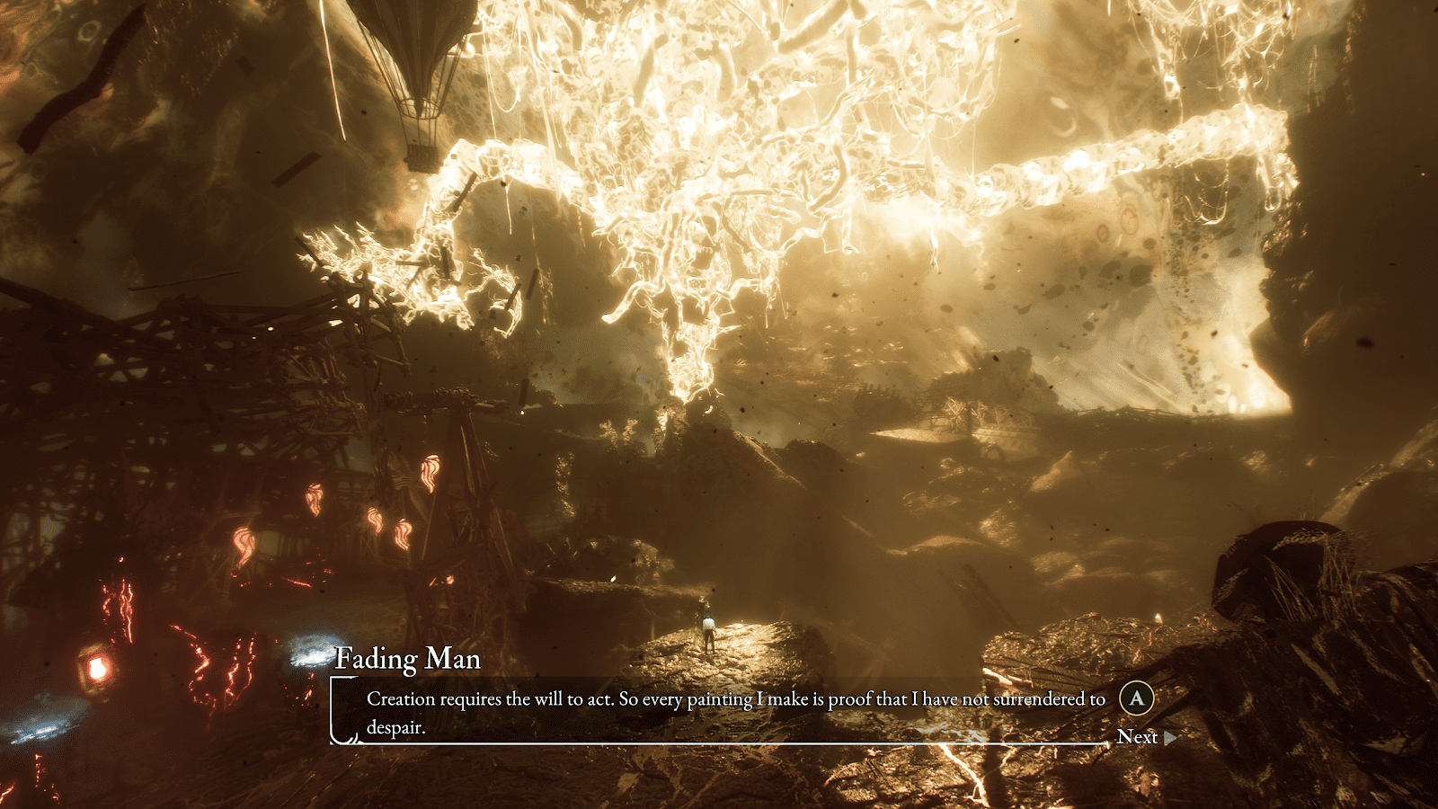 صحنه‌ای از انتخاب دیالوگ در لحظه اوج بازی Clair Obscur