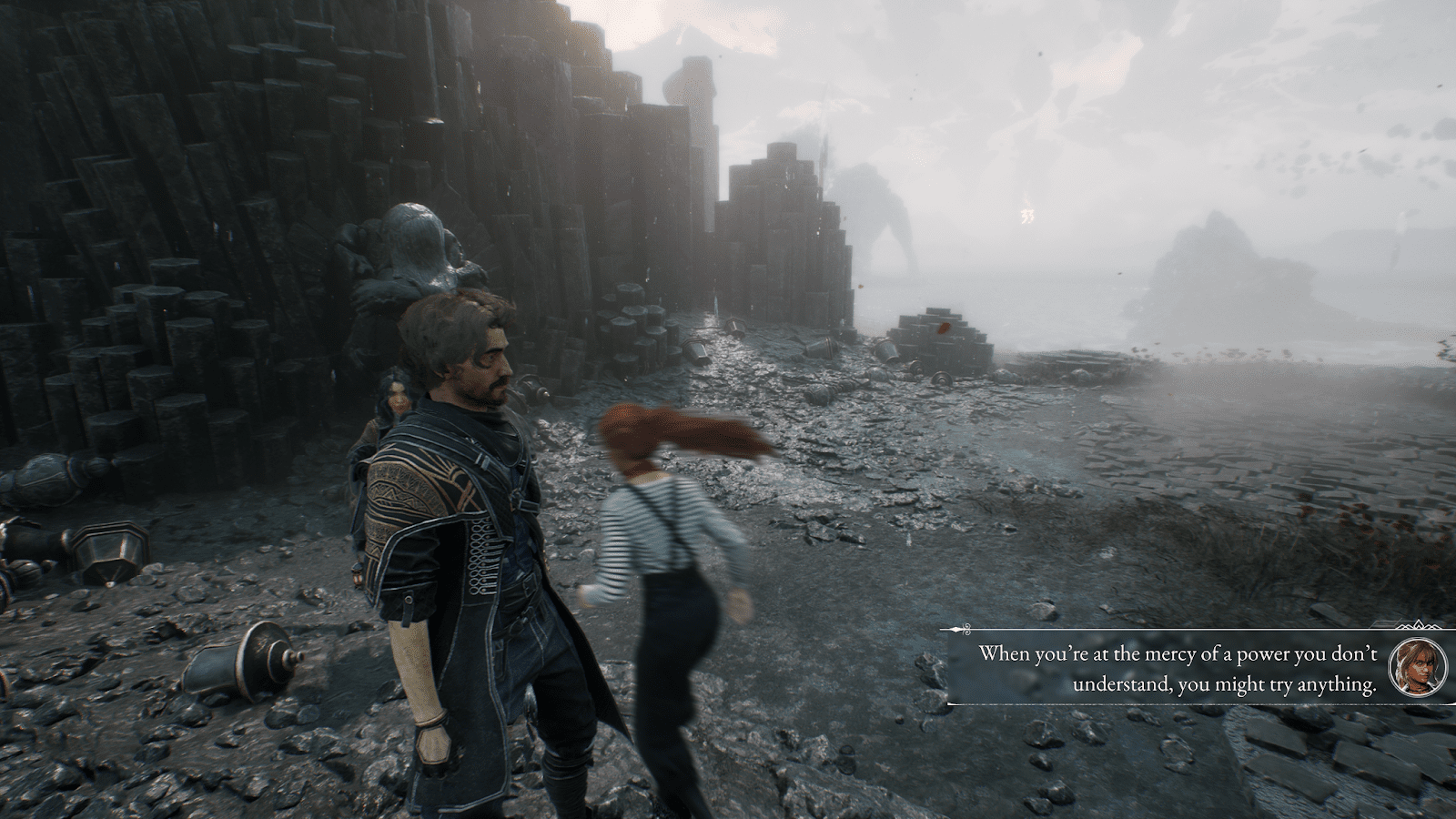  صحنه‌ای از دیالوگ در دنیای بازی Clair Obscur