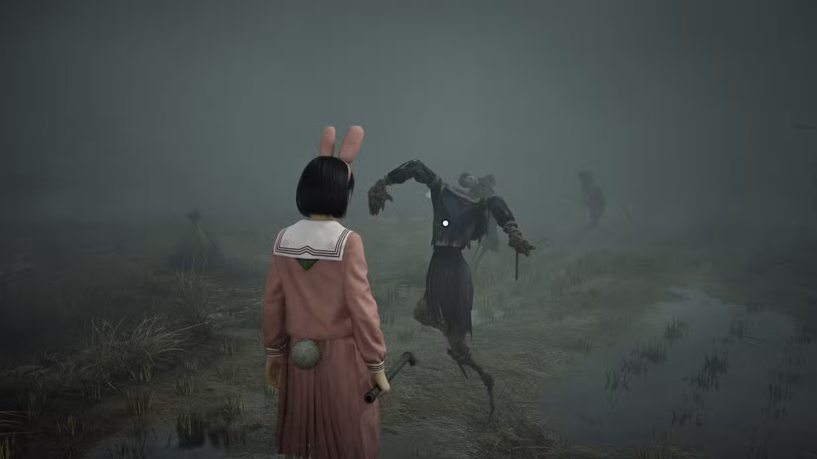 اولین مزرعه مترسک‌ها در حالت Lost in the Fog با شخصیت اصلی بازی.