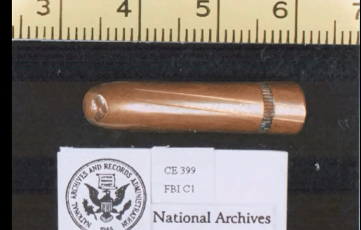 گلوله جادویی یا مدرک CE 399 که گفته می‌شود باعث ۷ زخم در کندی و فرماندار کانلی شده است.