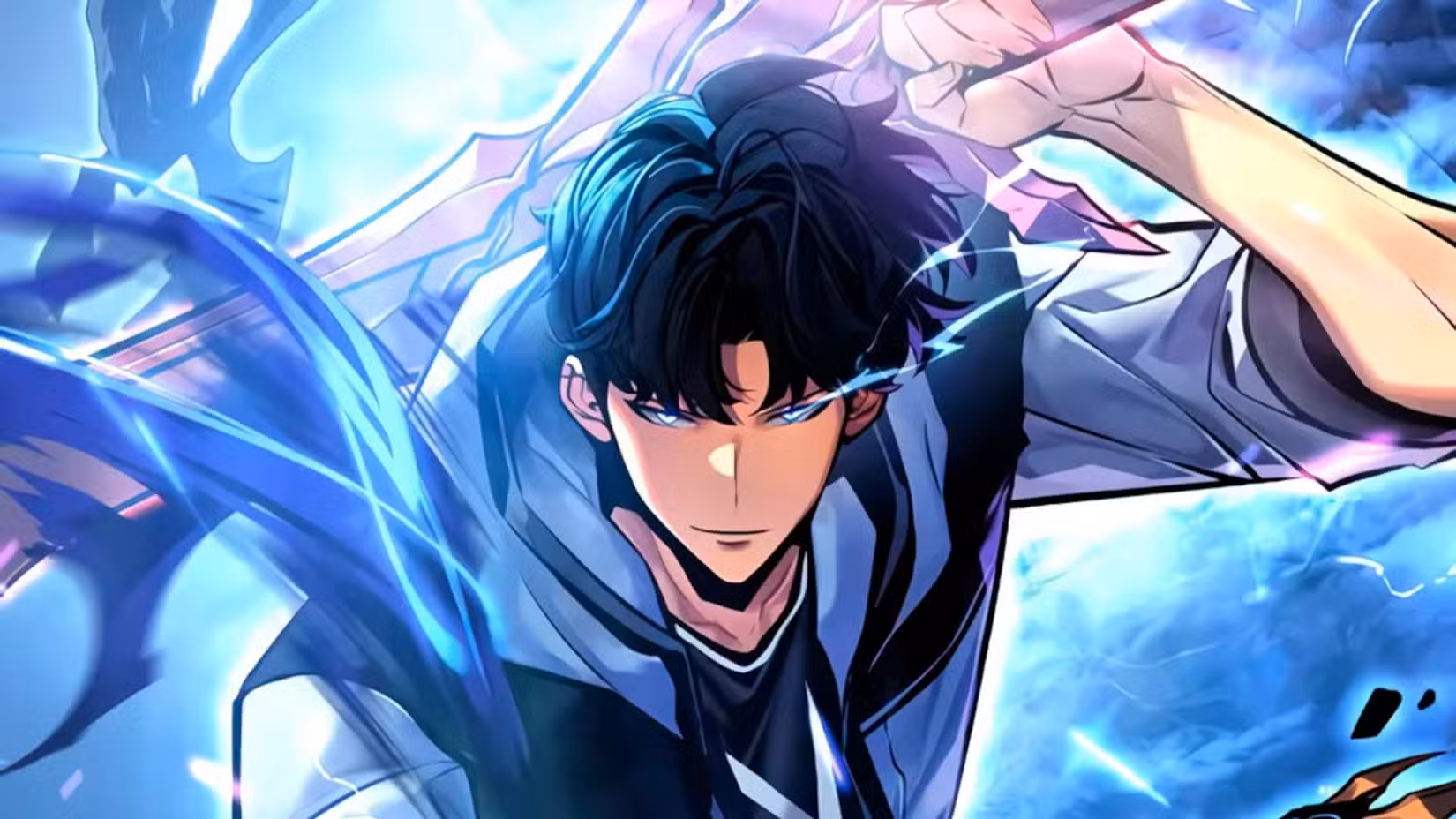 سوهو، پسر سونگ جین-وو و شخصیت اصلی مانهوای Solo Leveling: Ragnarok، با ظاهری قدرتمند.