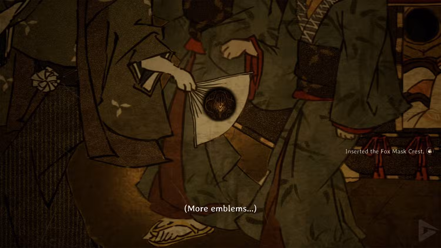 قرار دادن نشان ماسک روباه روی بادبزن در نقاشی دیواری.