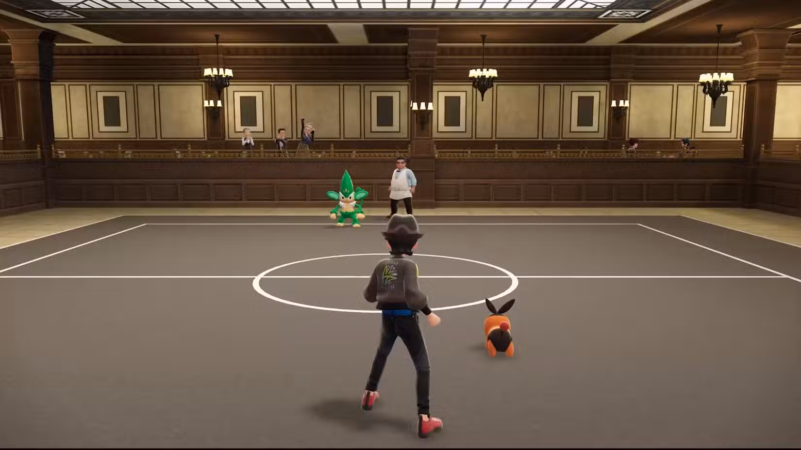 یک مربی پوکمون در حال آماده شدن برای مبارزه در منطقه نبرد بازی Pokémon Legends: Z-A