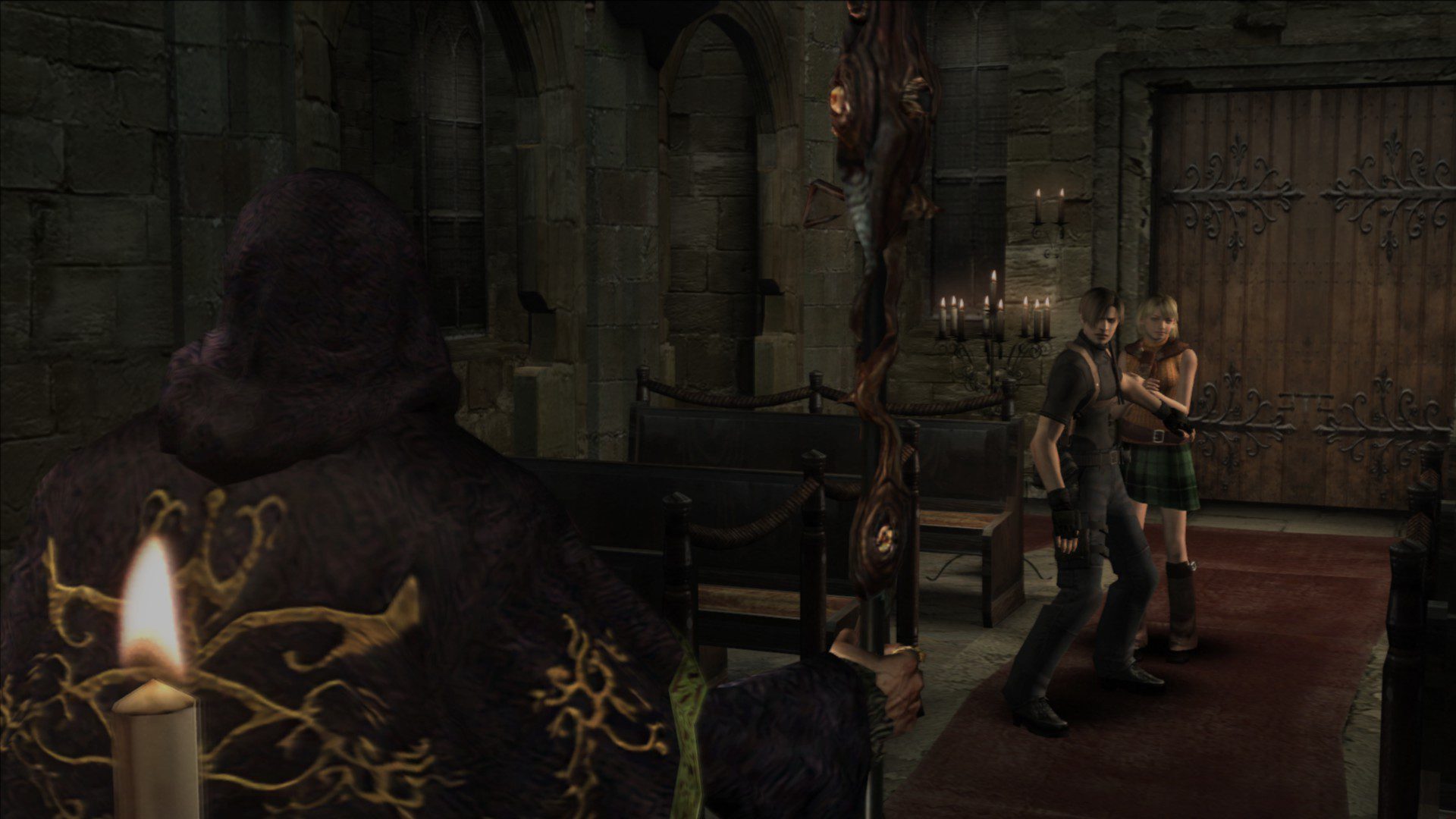 لیان و اشلی در حال روبرو شدن با اسموند سدلر، رهبر فرقه لوس ایلومینادوس 