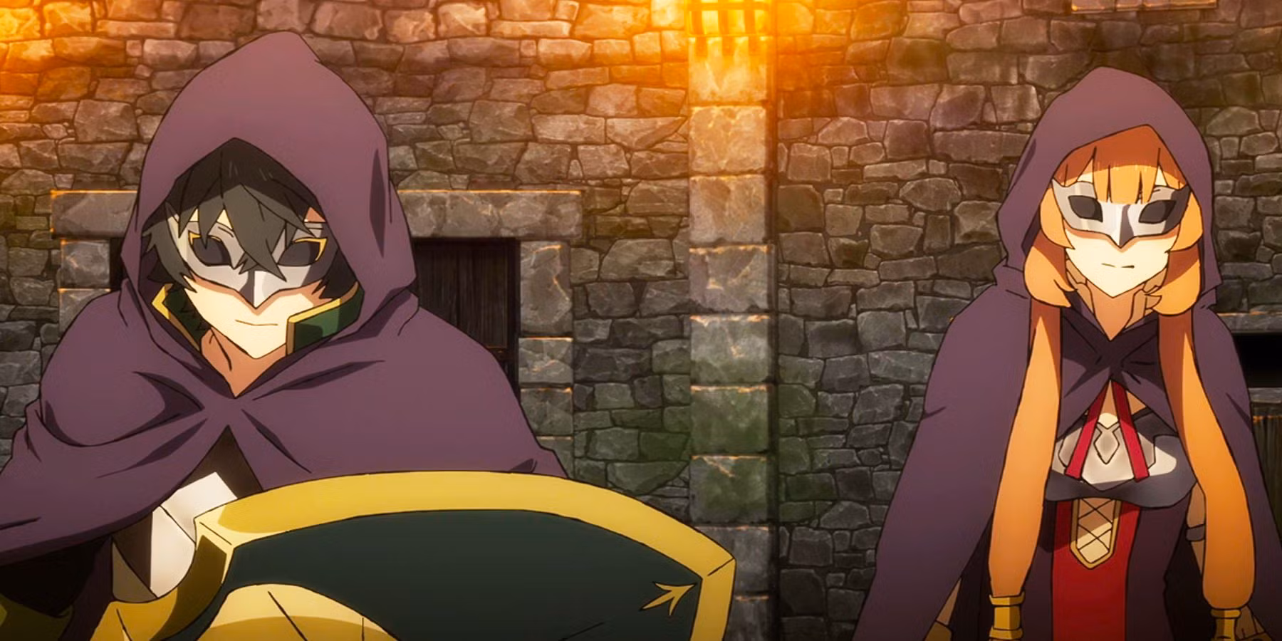 نائوفومی ایواتانی، قهرمان سپر، به همراه اولین همراه وفادارش، رافتالیا، در مقابل دشمنان در انیمه ظهور قهرمان سپر ایستادهاند.