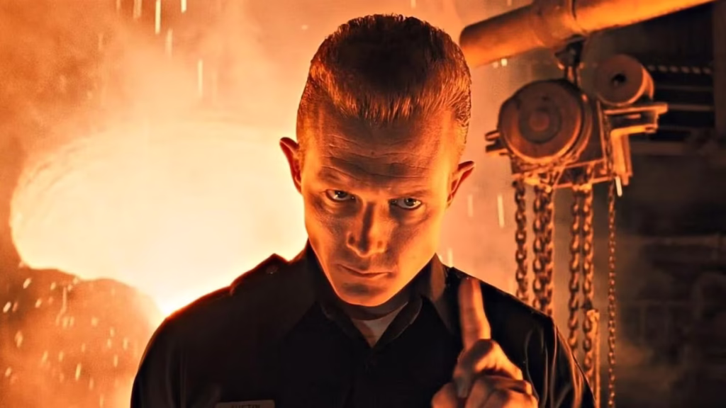 نمایی نزدیک از چهره یک شخصیت سینمایی که با نگاهی نافذ به دوربین خیره شده است، به عنوان تصویر اصلی مقاله بهترین فیلم‌های دهه ۹۰.