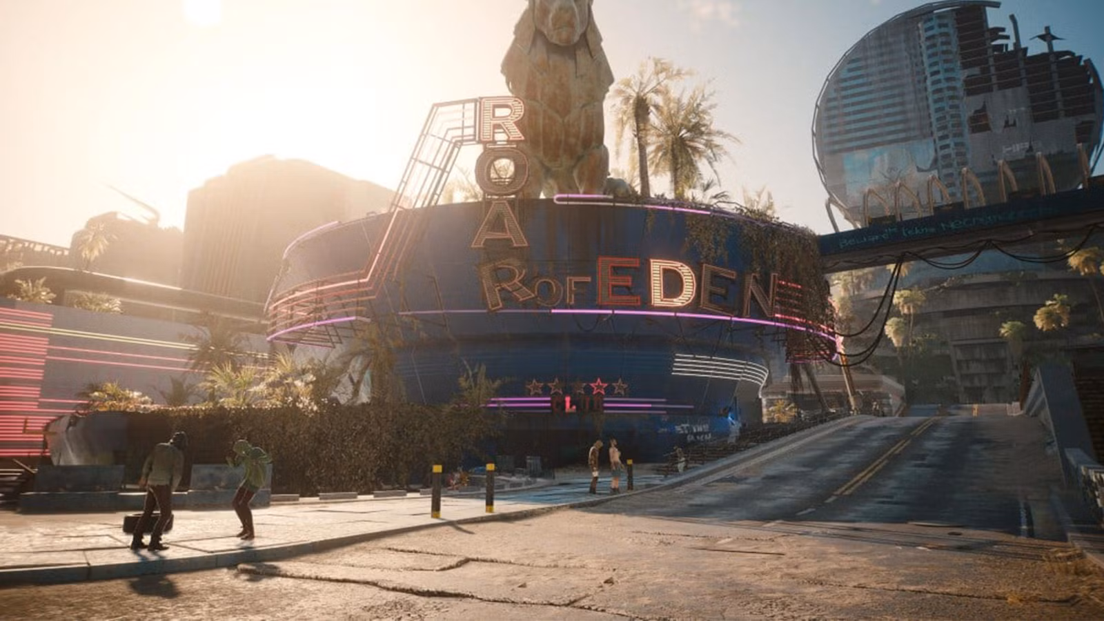 نمایی از منطقه جدید Night City در بسته الحاقی Phantom Liberty برای بازی Cyberpunk 2077.