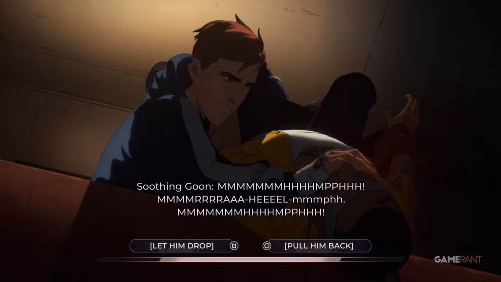 اسکرین‌شاتی از بازی Dispatch که سیستم انتخاب دیالوگ پیچیده و چهره‌پردازی واقع‌گرایانه را نشان می‌دهد