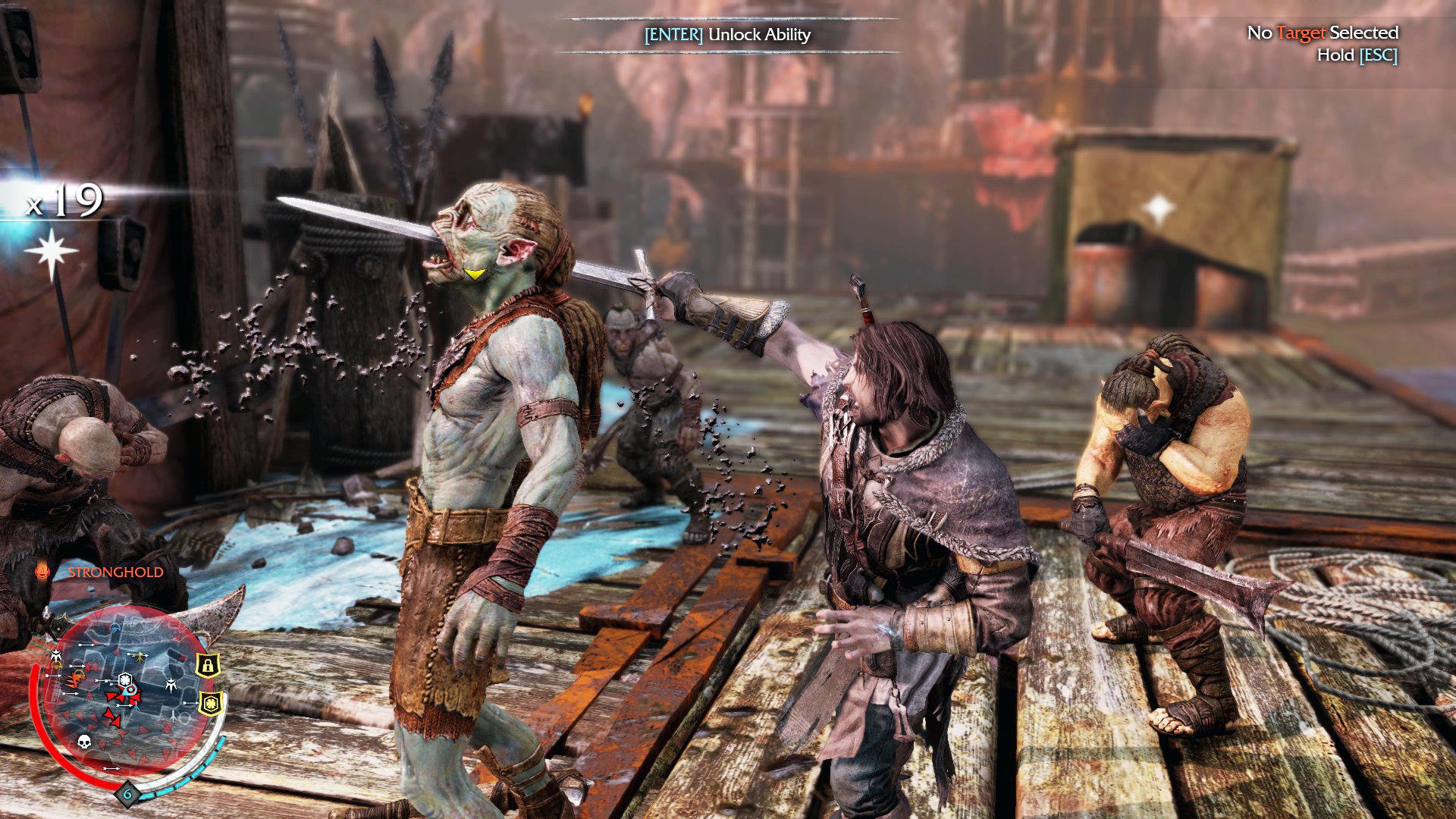 تالیون در بازی Shadow of Mordor که در مقابل ارتشی از اورک‌ها در سرزمین موردور ایستاده‌.