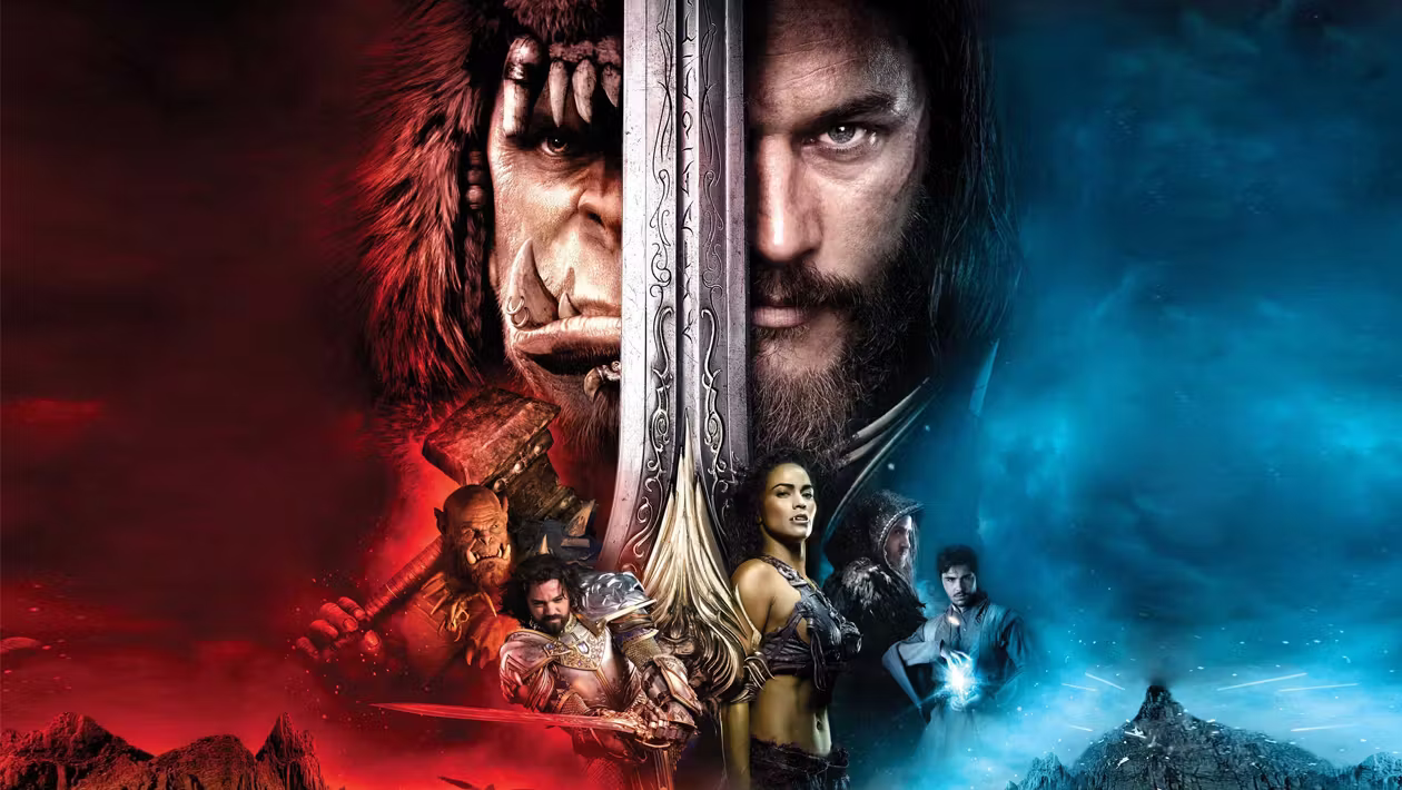 پوستر فیلم وارکرفت با حضور دوروتان، رهبر اورکها و آندوین لوتار، قهرمان انسانها